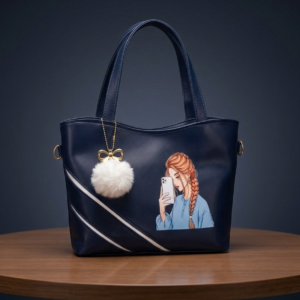 Navy Blue Tote Bag for Women | Stylish Shoulder Handbag