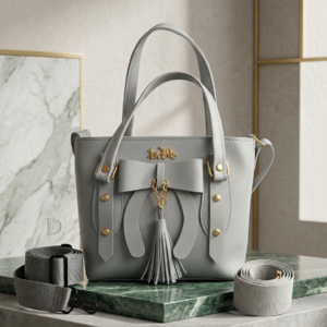 Gray Leather Tote Bag for Women | Luxury Stylish Handbag