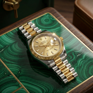 Gold Two Tone Men Watch – Luxury Date Watch