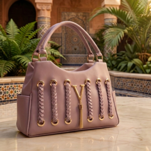 Blush Pink Braided Handbag – Elegant Stylish Tote Bag for Women