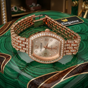 Rose Gold Crystal Women Watch – Luxury Elegant Bracelet Watch