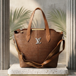 Brown Textured Tote Bag for Women | Stylish Shoulder Handbag