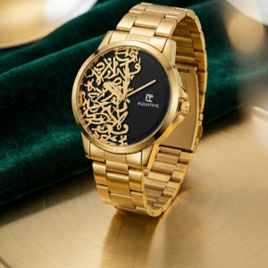 Gold Arabic Dial Men Watch | Luxury Stainless Steel Watch